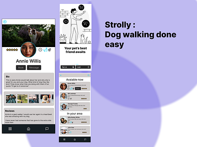 Strolly Dog walking Case Study animals app design minimal ui ux