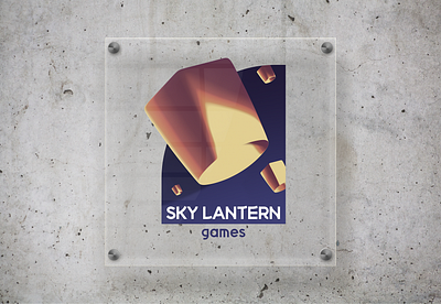 Logo for game company "Sky lantern games" game graphic design illustration logo