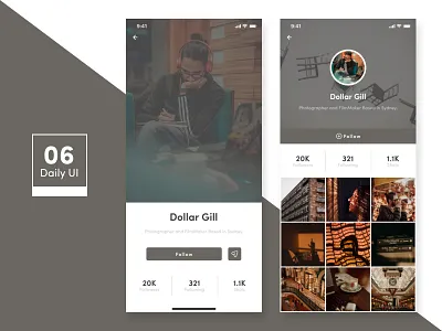 User Profile #dailyUI #006 ui