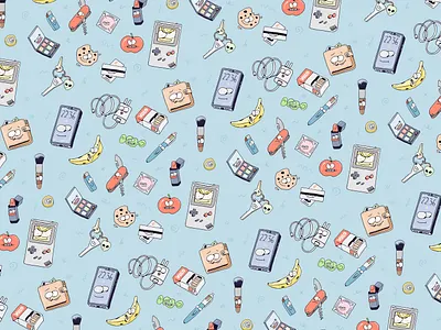 What's in your bag? characters illustrations illustrator supremeninja