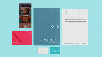 Serene // Branding for swimwear 🌊 brand branding business card design folder graphic design logo logo design logo designer minimalism stationery swimwear swimwear branding swimwear logo swimwear logo design womens swimwear