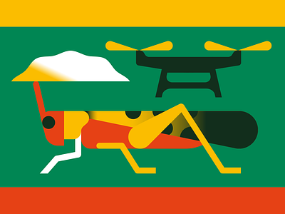 Drones and Locusts drones editorial illustration locust technology vector vektorgrafik