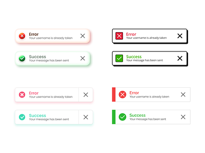 Flash Message claymorphism dailyui design flash message flatui message neubrutalism softui ui ui design uiux user interface