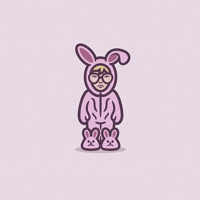 Ralphie adobefrecso bold bunny character christmas design fan art illustration illustrator minimal photoshop pink thicklines vector
