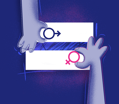 Gender equality illustration adobe fresco adobe photoshop gender gender equality grain texture illustration illustrator cc sketch to vector