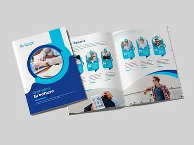 Company profile brochure template design annual report bifold branding brochure clean company company profile corporate flyer design graphic design landscape print template trifold