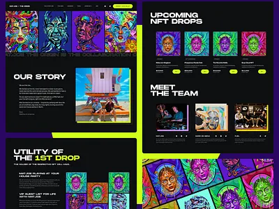 Mat.Joe - Landing Page UI colorful dark design landing page music artist nft collection ui ui design ux web design