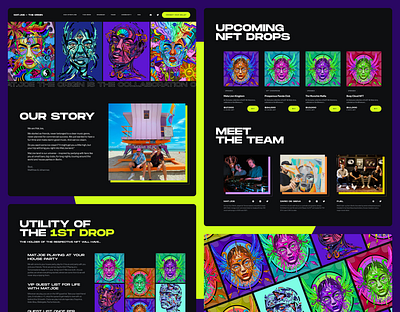 Mat.Joe - Landing Page UI colorful dark design landing page music artist nft collection ui ui design ux web design