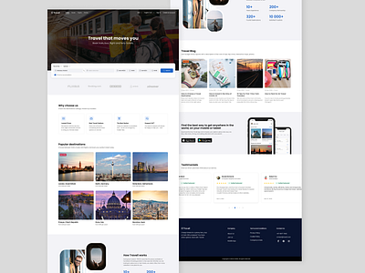 Travell - Landing Page design destinations landing page search travel ui ux web web design web site