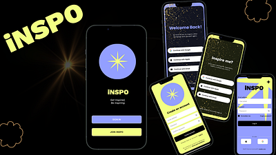 iNSPO APP - #DailyUi 001 3d app app design branding canva daily ui daily ui 001 design figma graphic design icon illustration inspiration logo quote app sign up page typography ui ux vector