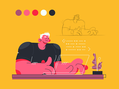 Developer cartoon character character design illustration