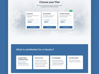 simMarket Vendors Platform: Registration and Login concealed development flightsim login php redesign register simmarket twig uxui vendors