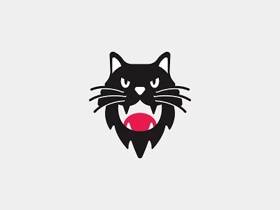 Black cat logo animal black black cat cat head illustration jaguar lion logo logos panther tiger wild