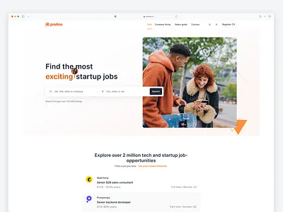 Jobs Website - Preline UI apply card component cv design system directory form header hero jobs listing log in navbar review search testimonials ui user interface ux website