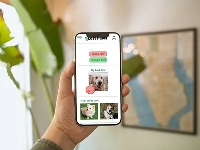 Lost Paws - UI Design app design ui design ux design xd