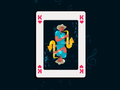 Jazz music illustration design playing card 3d animation branding card character design graphic design illustration jazz logo mobile motion graphics music ui ux vector