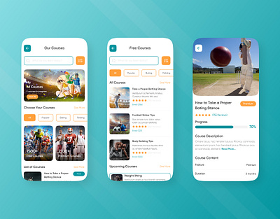 Sports Learning App app app design app ui case study design landing page ui learning app sports sports app sports learning app ui ui ux ui ux design