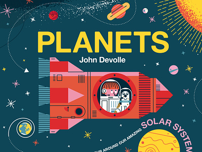 Planets book cover character childrens book digital folioart illustration john devolle line publishing science vector