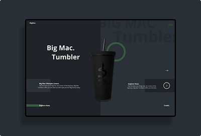 BigMac Tumbler landing page tunbler ui web design