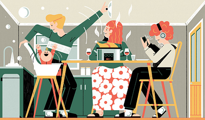 Waitrose - Air Fryers colour design editorial editorial illustration food illustration print