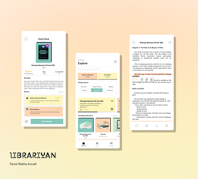Librariyan - Mobile App animation book branding design flat library mobile reading typography ui