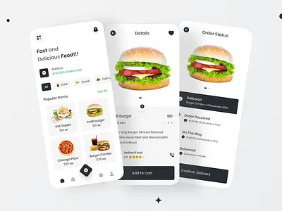 Food App UI animation app appdesign branding design food foodapp graphic design illustration mobileapp ui ux website