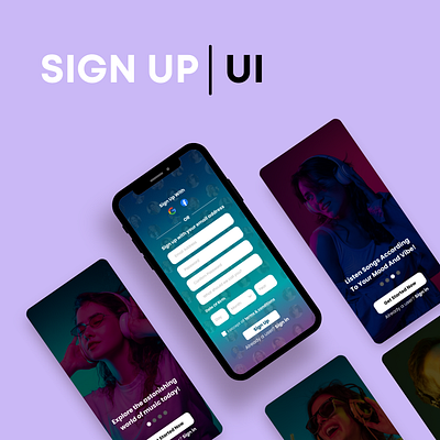 Sign Up UI || DailyChallenge001 app dailyui design graphic design typography ui