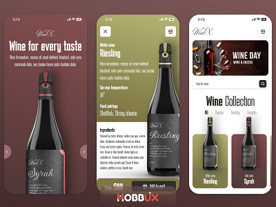 Wine store mobile app design