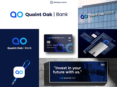 Quaint Oak Bank - Logo | Brand Identity abstract logo azhar ali bank bank logo corporate logo creative creative logos currency logo finance finance logo logo branding logofolio2023 logotype minimal logo negative space logo simple logo wordmark logo