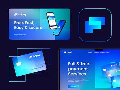 Fulpay Branding Identity banking blockchain branding card cash credit crypto currency exchange f logo finance fintech identity logo nft pay payment stock unused wallet