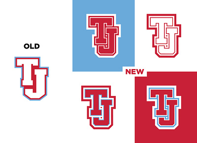 TJ Logo Update athletics branding college design graphic design lettermark logo design monogram sports sports design sports logo vector