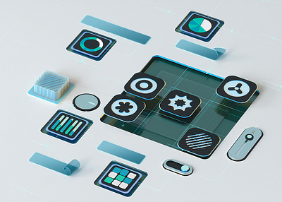 Interface 3d cinema4d design illustraion illustration logo octane