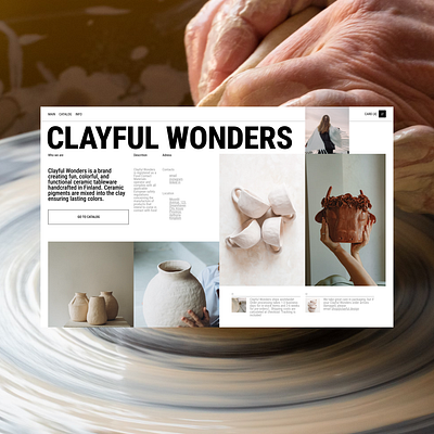 Clayful Wonders branding design figma illustration typography ui ux uxui webdesign website