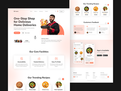 Food Delivery Landing Page clean courier creative delivery design food food delivery landing page homepage ingredient landing page minimal order ui user interface ux vegetable web web template website