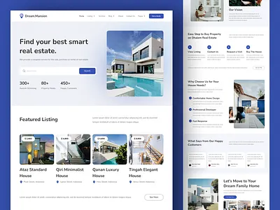 Dream.Mansion - Real estate website branding design dribbble best shot figma graphic design illustration logo realestate ui ux vector