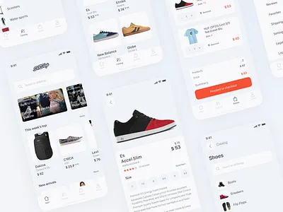 Extreme Sports E-commerce App app clean ecommerce interface mobile app online store shopping ui