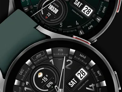 WFP 304 Classic watch face for Wear OS amoled analog classic design galaxy watch galaxywatch5 illustration modern samsung samsungwatch4 samsungwatchface ticwatch watch face wearos wfproduction