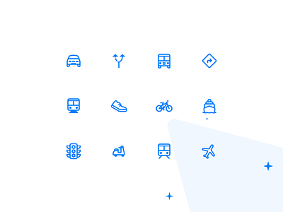 TopCommute Icon Set bike boat bus car directions figma icon icon design icon set iconography made with figma plane traffice light train travel icons