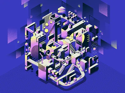 IonQ Quantum Computing abstract illustrations adobe illustrator computing design illustration illustrator isometric noise quantum surrealism tech vector