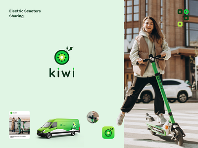 E-Scooters Rental Logo And Branding bike branding business creative design electric identity logo rent ride route scooter sharing urban