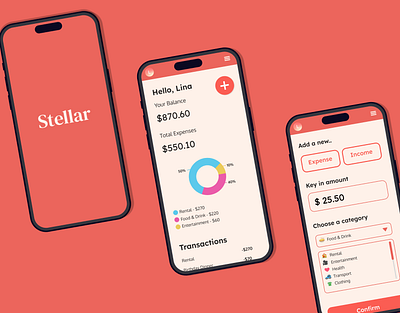 Stellar | Budgeting App UI budget finance mobile app ui uiux user interface