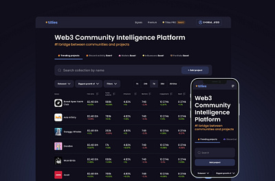 Tillies: Web3 Community Intelligence Platform app application design crypto dashboard design nft ui ux web design