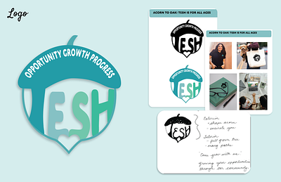 Logo-Tesh acorn adobe illustrator adobe indesign drawing graphic design illustration logo mock up sketch tree