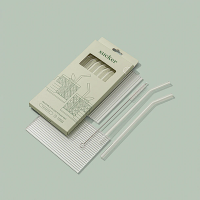 Sucker – Glass Straws Branding and Packaging brand identity campaign design illustration packaging