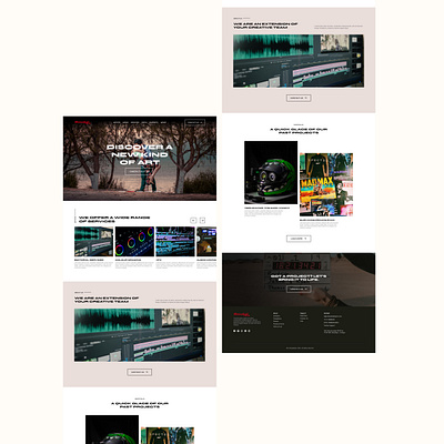 Film studio landing page branding colour design film grading movie ui ux