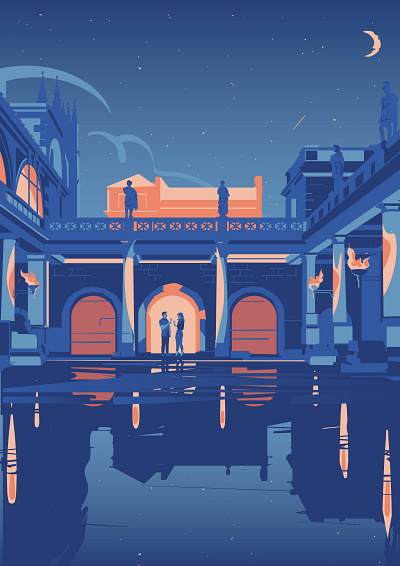 The Roman Baths art design digitalart drawing illustration illustrator vector