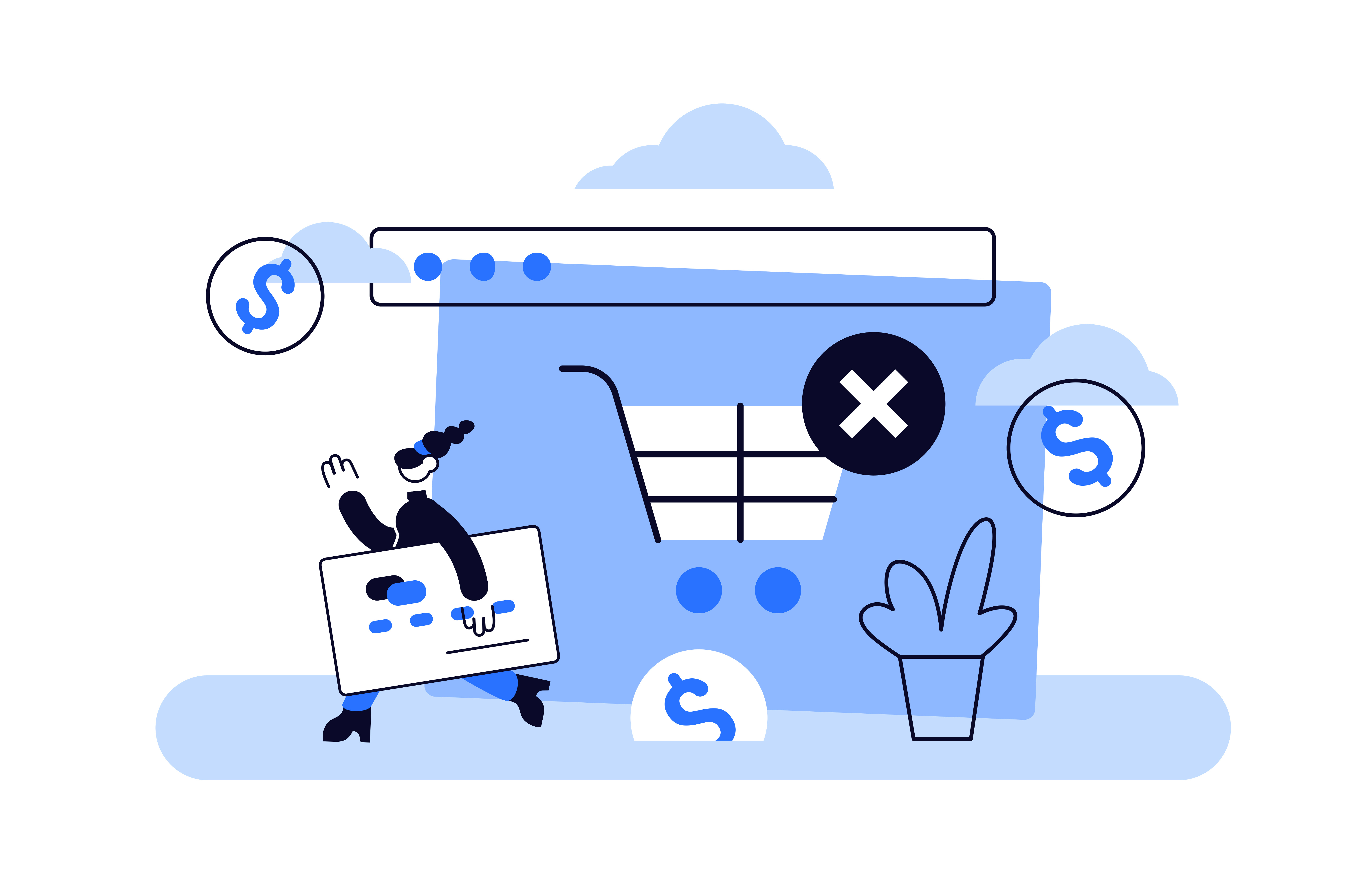 payment cancellation art business business people cancel design e commerce finance flat illustration liner loose lost money online payment shopping store style vector web