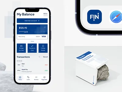 Finanta Mobile Banking App aesthetic shot app banking app beautiful blue color branding clean design design design identity finance fine tech graphic design logo mobile app modern design money secure ui ui ux web design