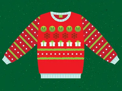 Ugly Sweater barf chris rooney christmas clothing december fashion gift illustration jumper seasonal snowflake sweater tacky ugly sweater vomit wearable wool xmas yarn