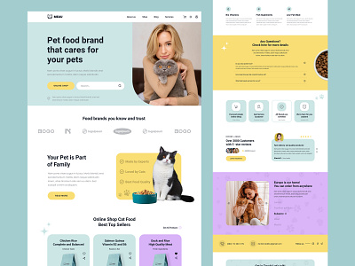 MEAU - Landing Page Design animal website app branding cat food shop commerce website creative website design figma design figma webdesign graphic design landing page layout logo shop online design ui ui ux design ux web template website design